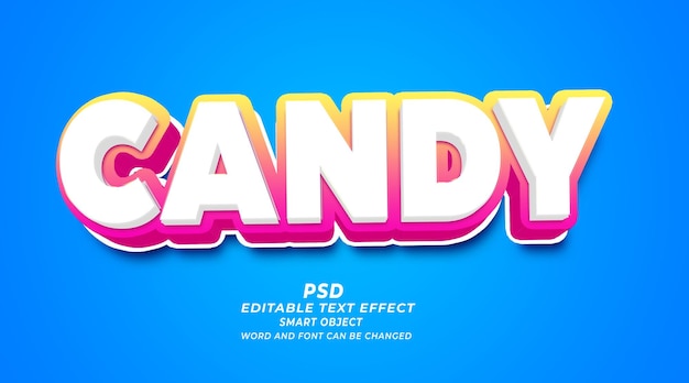 Candy 3d PSD bearbeitbare Text-Effekt-Photoshop-Vorlage