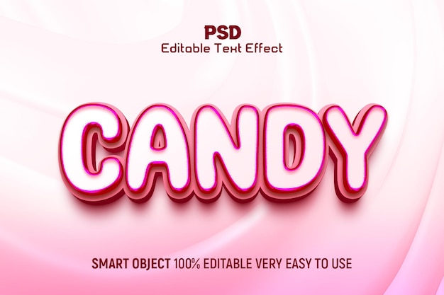 Candy 3D PSD modifiable style d'effet de texte