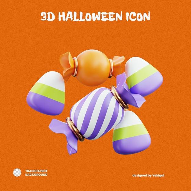 Candy Corn 3D Icon de Halloween para la infografía de la aplicación web uiux, etc.