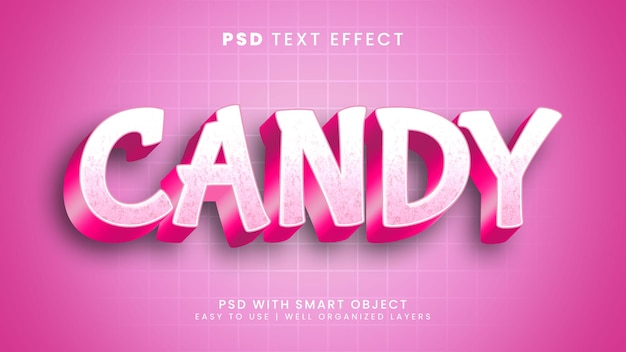 Candy editierbarer texteffekt im süßen und lieben textstil