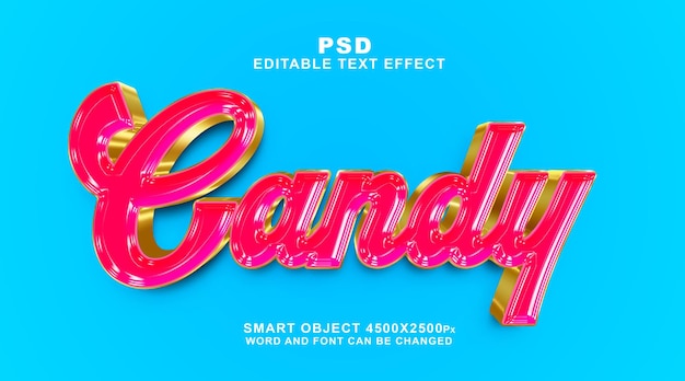 Candy Gold 3D bearbeitbare Texteffekt-Photoshop-Vorlage