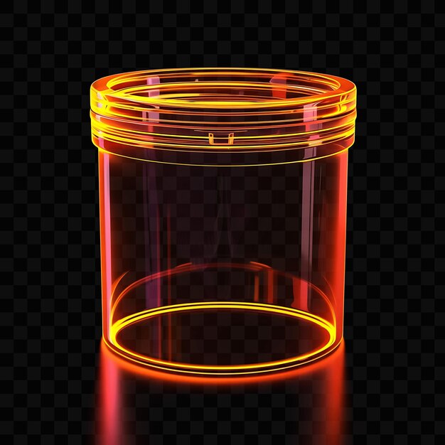 PSD candy jar com tampa hermética feita com san jar com objeto radiante o brilhante y2k neon art design