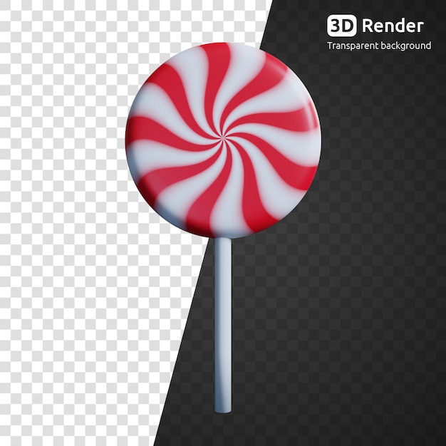 Candy Lollipop 3D-Render isoliert