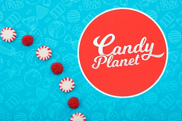 PSD candy planet shop minimalistisches logo