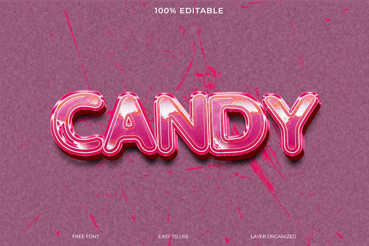 PSD candy-schriftstil-effekt