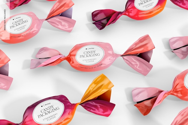 Candy wrapper mockup mosaik