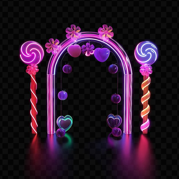 PSD candyland gate com gumsdrops e lollipops feitos com translu design cnc frame art inc creative psd
