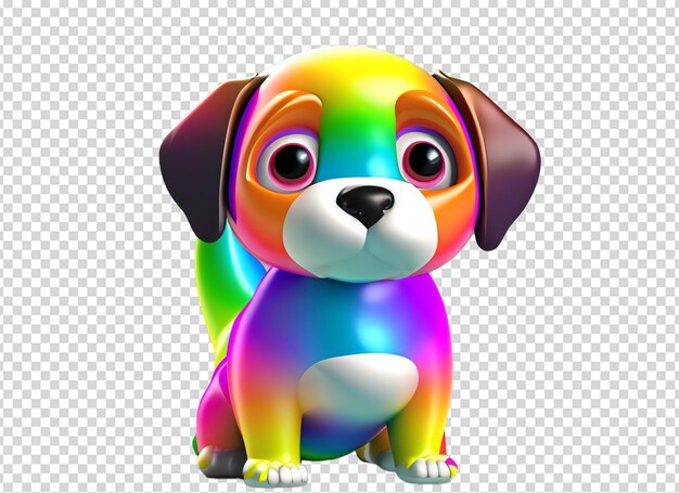 Cane bambino arcobaleno 3D