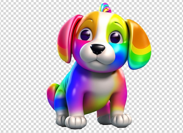 Cane bambino arcobaleno 3D