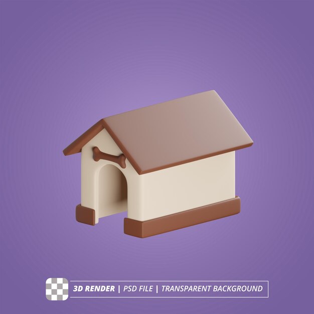 CANE CASA 3D RENDER IMMAGINI ISOLATE