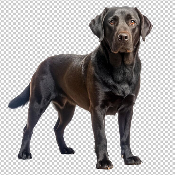 PSD cane labrador nero in piedi