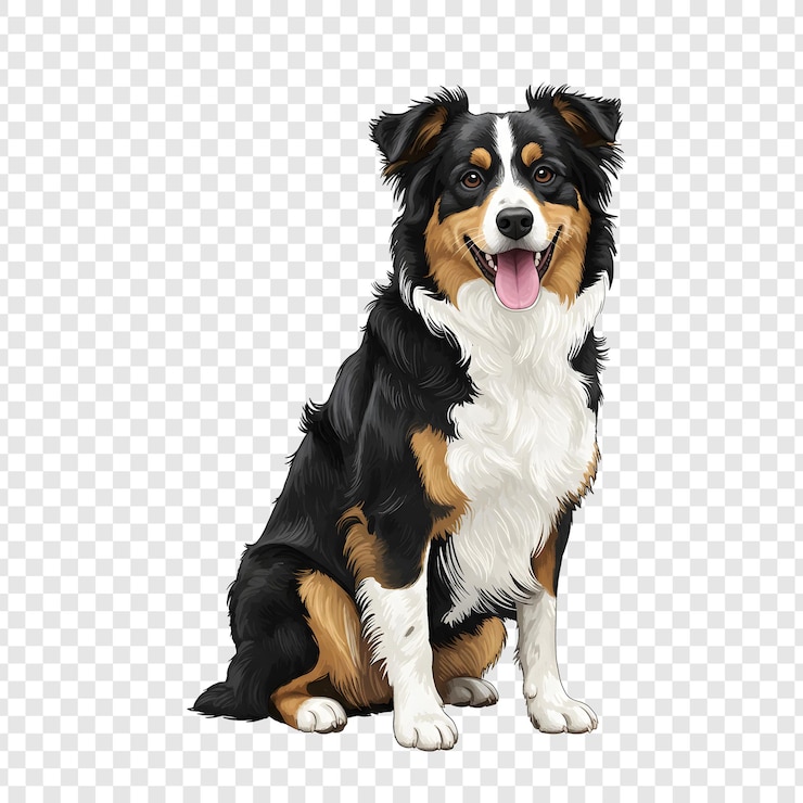 PSD cane pastore australiano tricolore felice