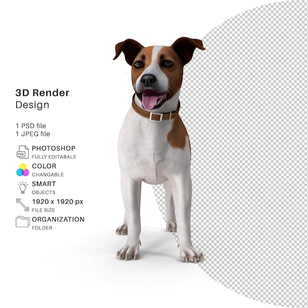 Cane Russell realistico 3D