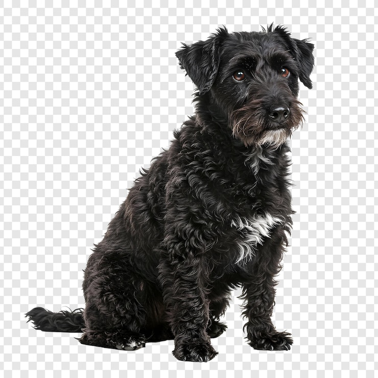 PSD cane terrier nero seduto