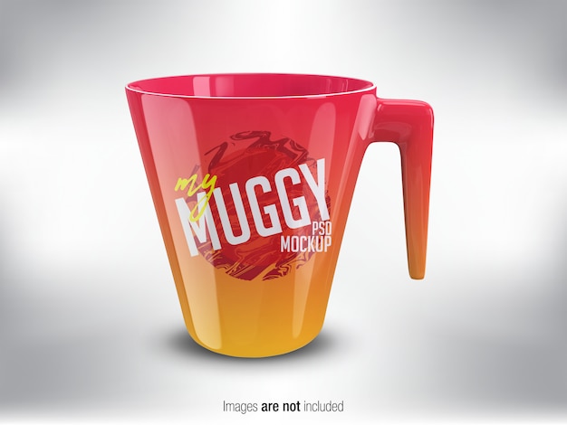 Caneca colorida psd mock-up