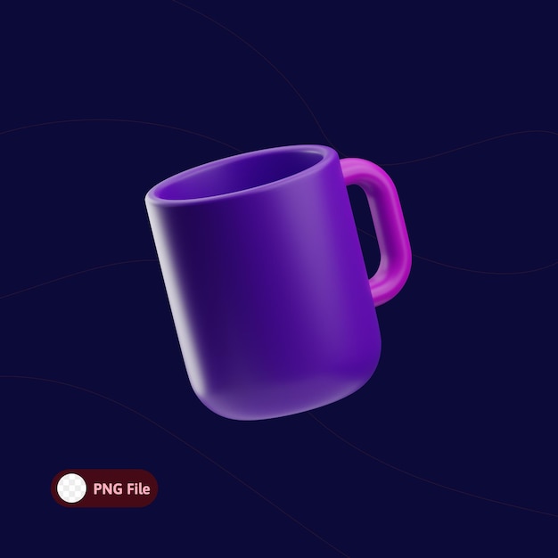 Caneca de objeto de ferramentas criativas em ilustração 3D