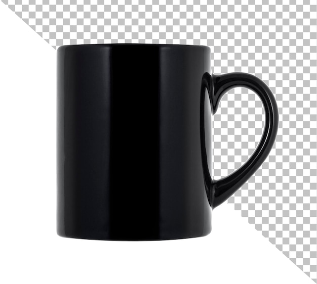 Caneca preta para café ou chá isolada