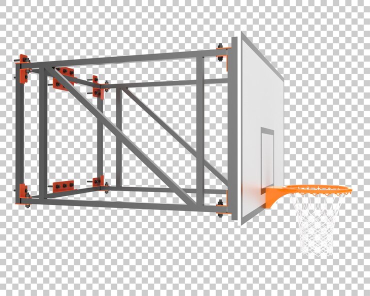 PSD canestro da basket isolato su sfondo trasparente 3d rendering illustrazione