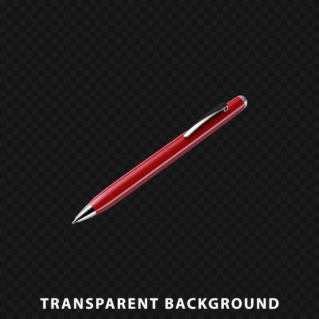 PSD caneta de renderização 3d isolada em fundo transparente