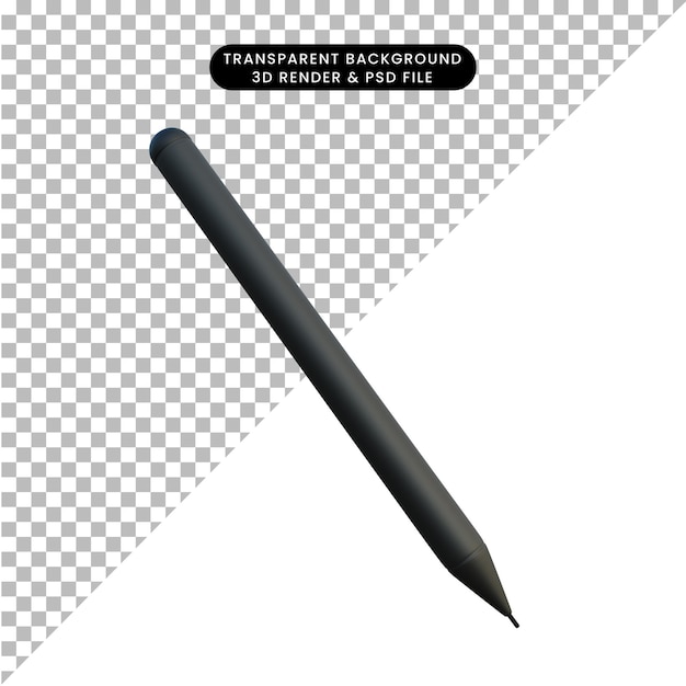 Caneta esferográfica de ilustração 3D