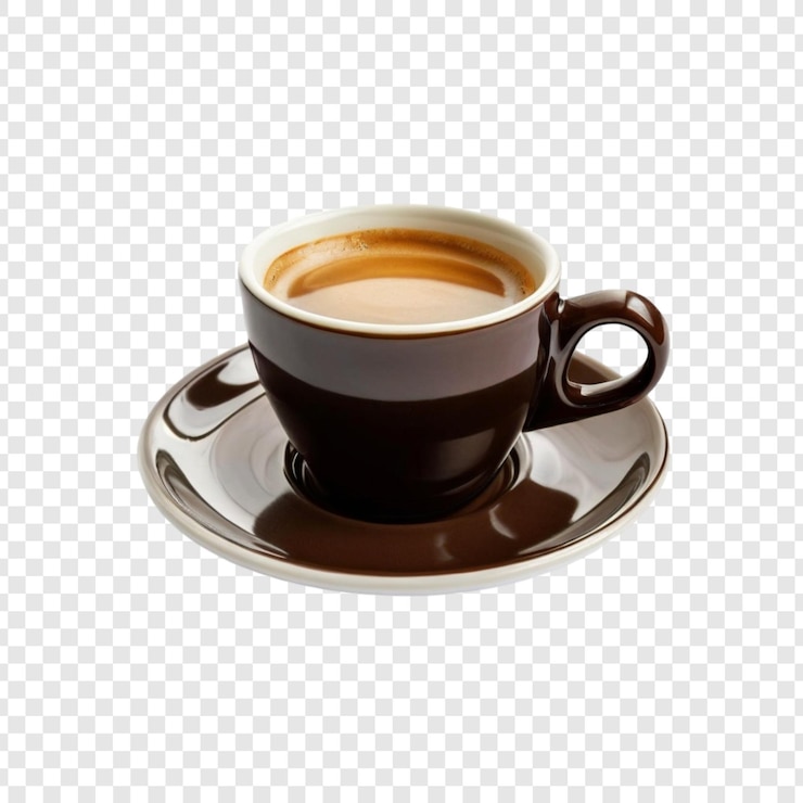 PSD cangkir espresso cokelat tua tatakan kopi sarapan minuman aroma