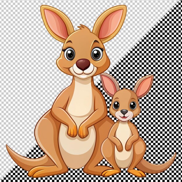 PSD canguro y bebé vector en fondo transparente