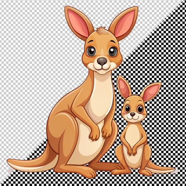 PSD canguro y bebé vector en fondo transparente