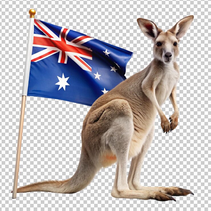 PSD canguro con la bandiera australiana