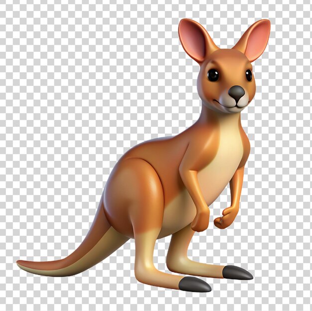 PSD canguru 3d isolado em fundo transparente