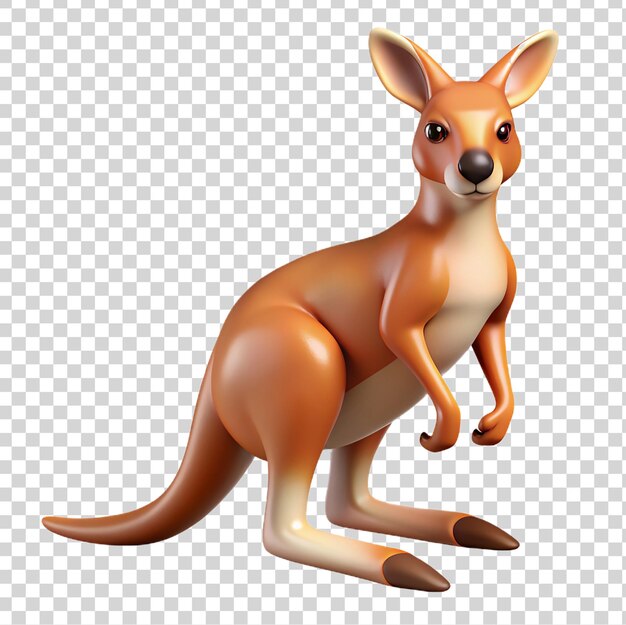 PSD canguru 3d isolado em fundo transparente