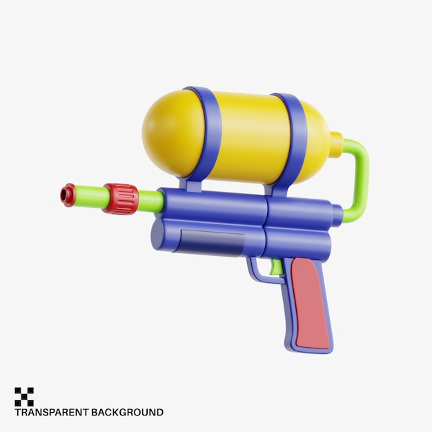 Canhão de água Songkran colorido com tanque amarelo