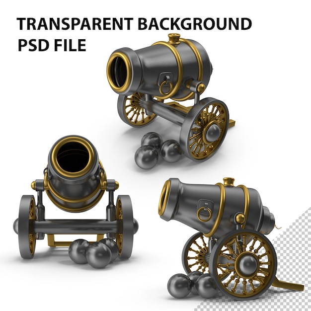 PSD canhão de desenhos animados png