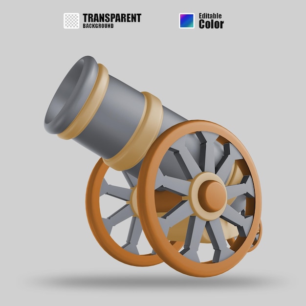 Canhão de ilustração 3D adequado para ramadan 3