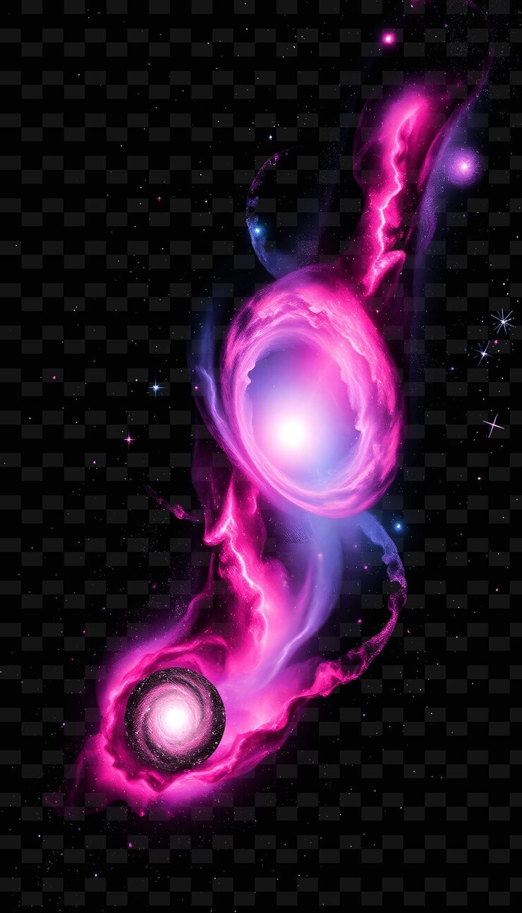 PSD el canibalismo galáctico consumiendo con rosado y azul vibrante con un proceso w png neon backgroundh