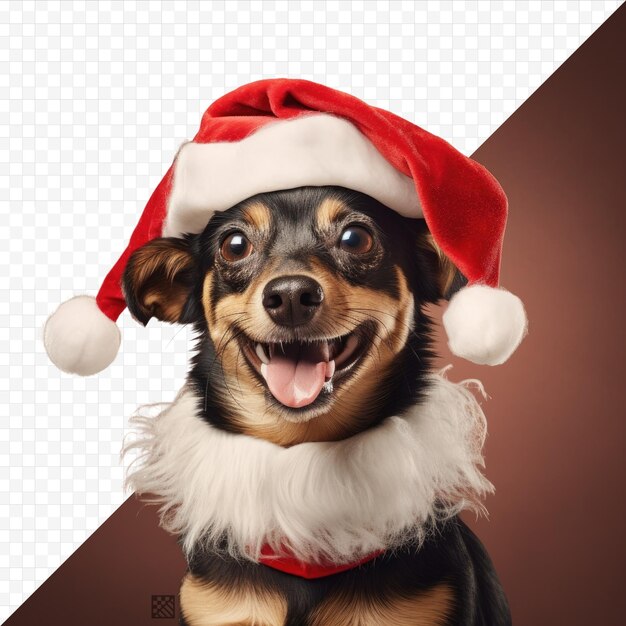 PSD canino vestido de papá noel