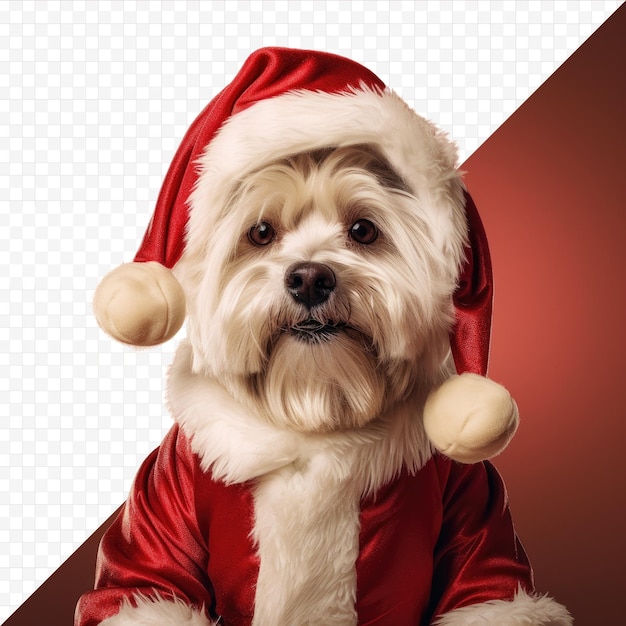 PSD canino vestido de papá noel