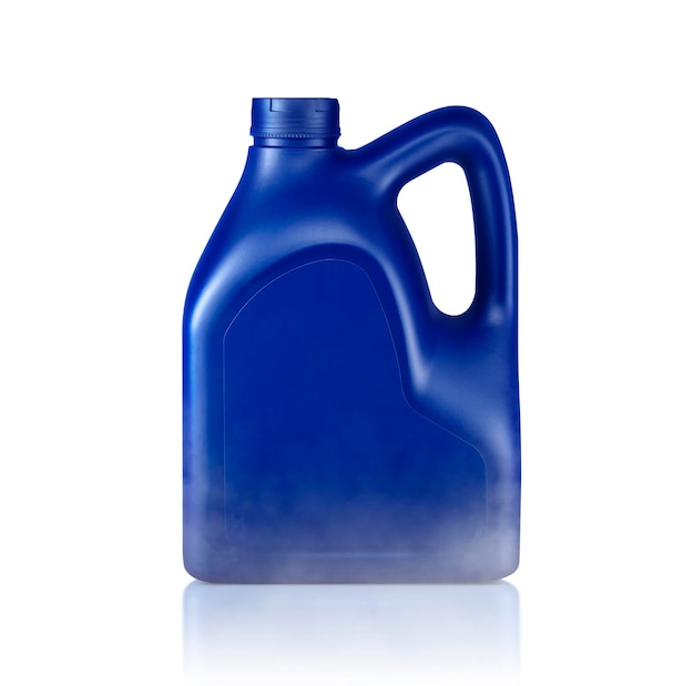 Cannister de plástico para aceite de máquina con fondo transparente de vapor frío