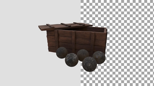 CannonBall Crate vista lateral render 3d