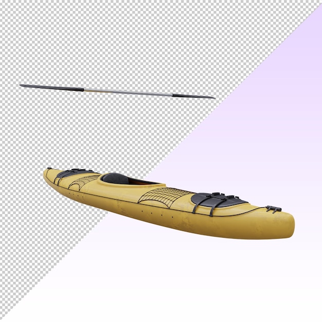 Canoa ou caiaque de cor amarela