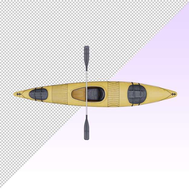 PSD canoa ou caiaque de cor amarela