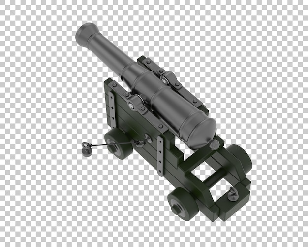 Canon isolado em fundo transparente ilustração de renderização 3d