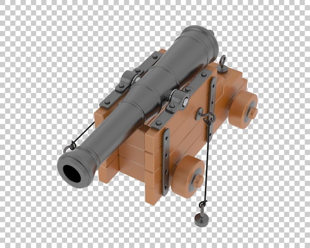 Canon isoliert auf transparentem Hintergrund 3D-Rendering-Illustration