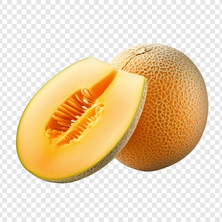 PSD cantaloupe aislado sobre un fondo transparente