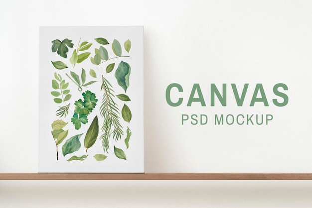 Canvas-psd-modell auf einem regal