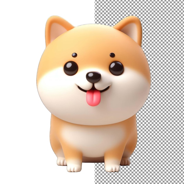 PSD cão adorável rascal 3d rendered