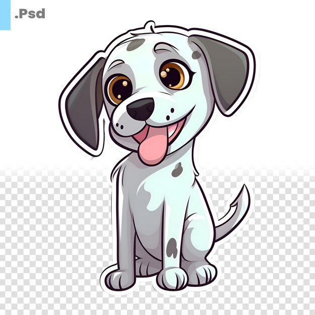 PSD cão bonito de desenho animado ilustração vetorial isolada em um modelo psd de fundo branco