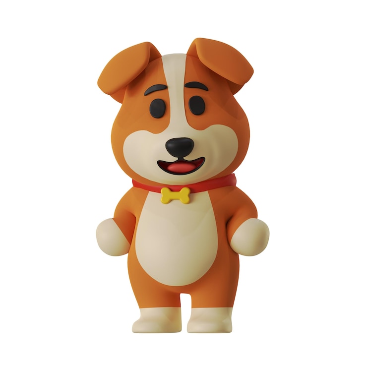 PSD cão bonito mascote animal 3d