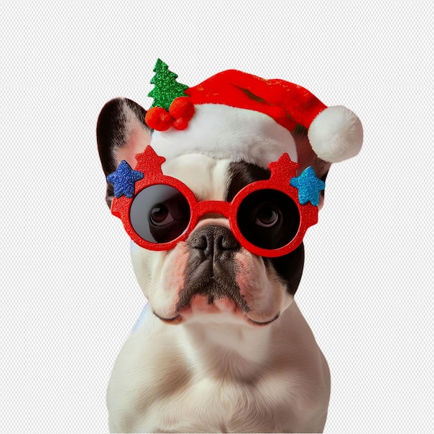 Cão de chapéu de papai noel