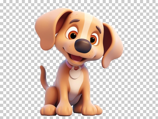 PSD cão de desenho animado 3d isolado em fundo transparente png psd