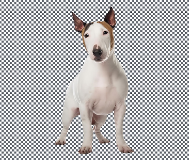 PSD cão de raça bull terrier em miniatura isolado em um fundo transparente